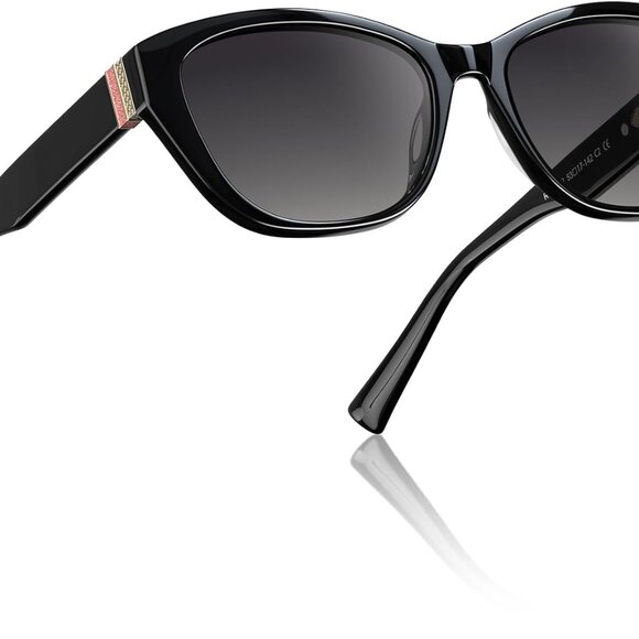 Polarized Cat Eye Sunglasses Women Vintage Acetate UV400 Protection Shades - Picture 1 of 7